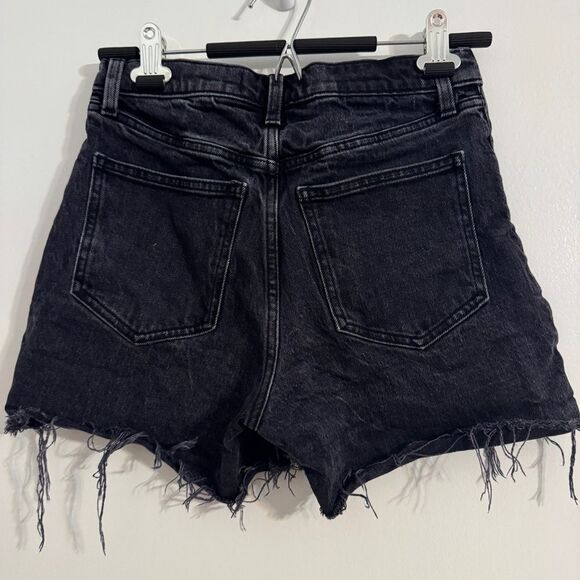 Abercrombie & Fitch Women's 25/0 High Rise 4" Shorts Black Denim - Picture 9 of 10